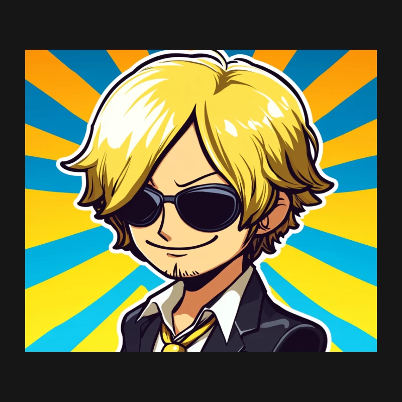 Stylish Anime Character with Sunglasses in Business Attire Mouse Pad
