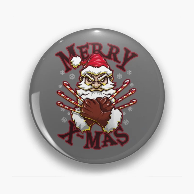 Muscle Santa: Merry X-Mas with Attitude Pin