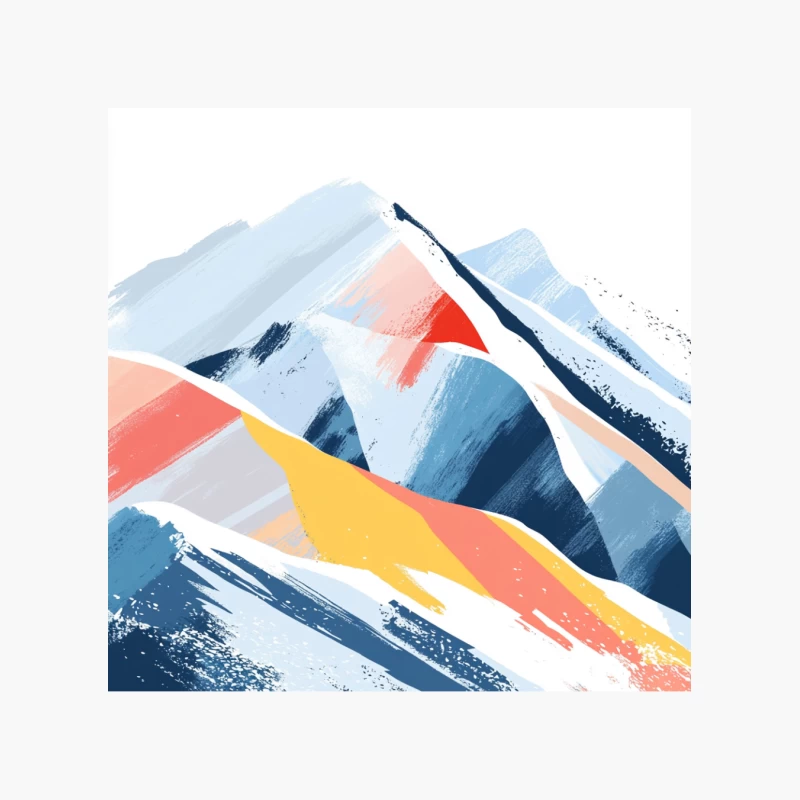 Vibrant Abstract Mountain Landscape Cotton Tote Bag