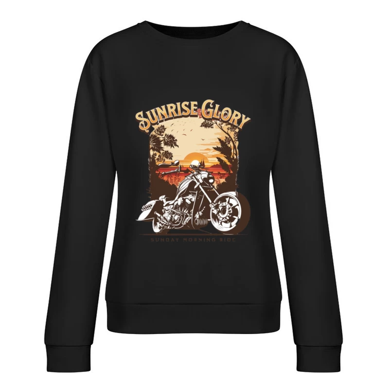 Balade en moto au lever du soleil Femme Sweat-shirt à enfiler