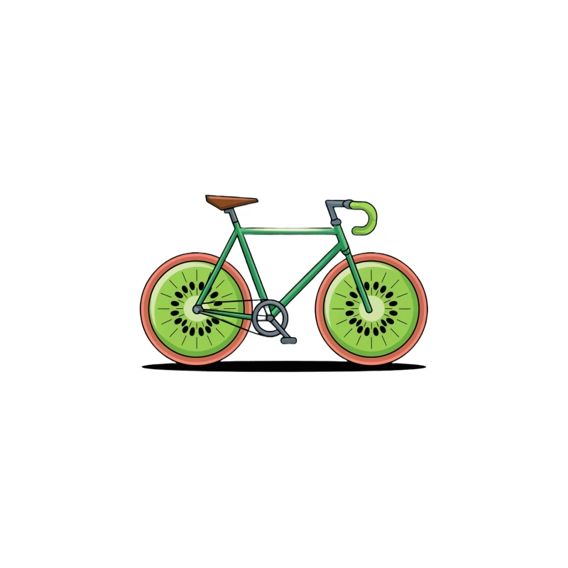 Creative Kiwi Bicycle Illustration Tapestry