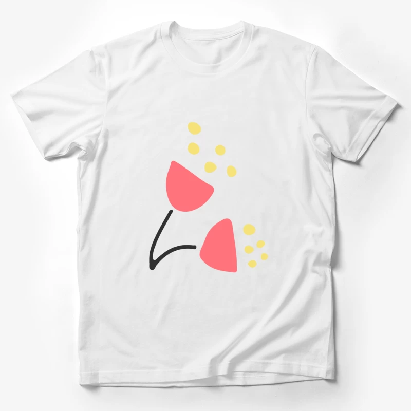 Fleurs stylisées avec points jaunes Homme T-Shirt