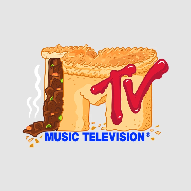MTV-Logo als Fleischpastete Herren Pullover Hoodie