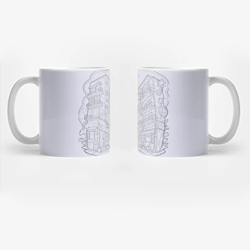 Urban Fantasy Street Scene Coffee Mug