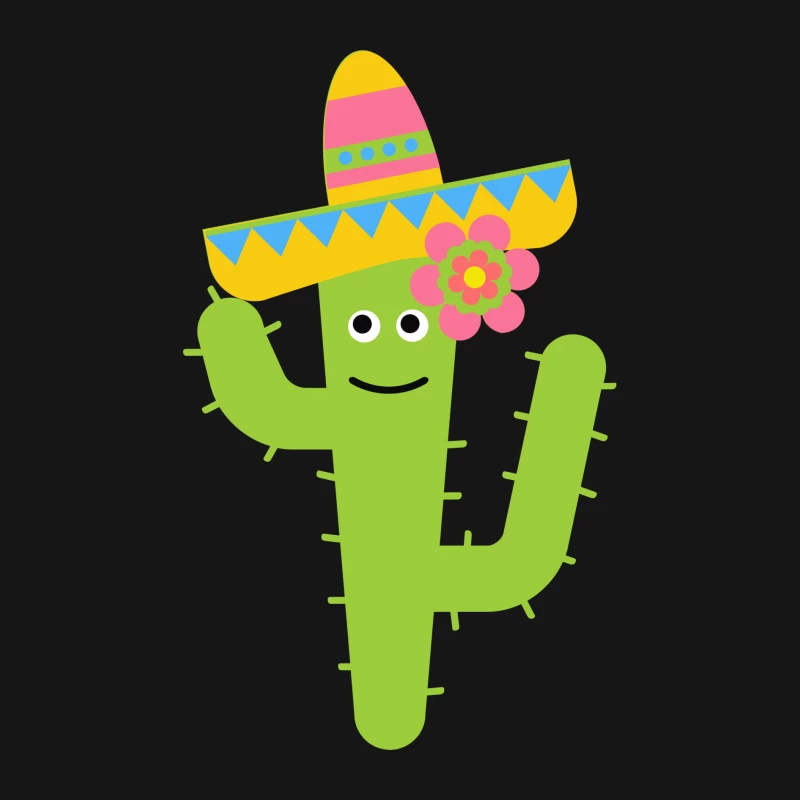 Cactus joyeux avec sombrero Homme Manches Longues T-Shirt
