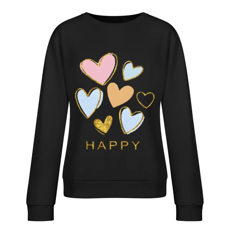 Glücklicher Herzregen Damen Pullover Sweatshirt