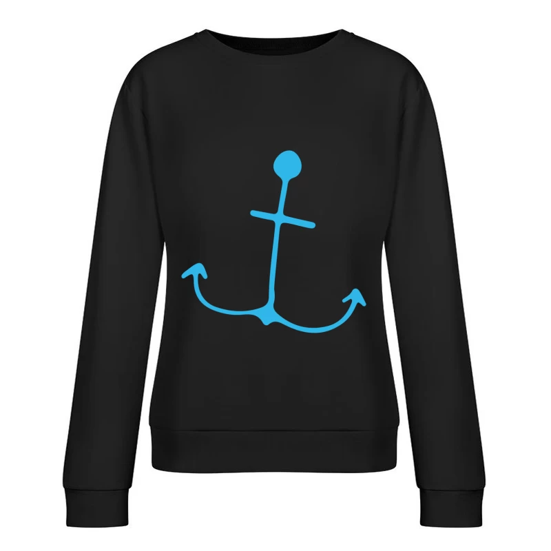 Ancre Stylisée Bleue Femme Sweat-shirt à enfiler