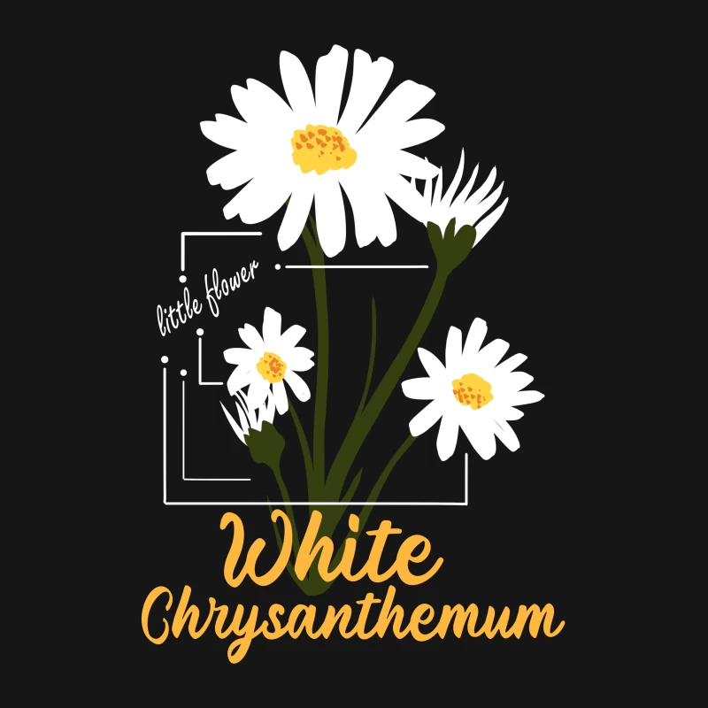 Weiße Chrysantheme Design Damen T-Shirt