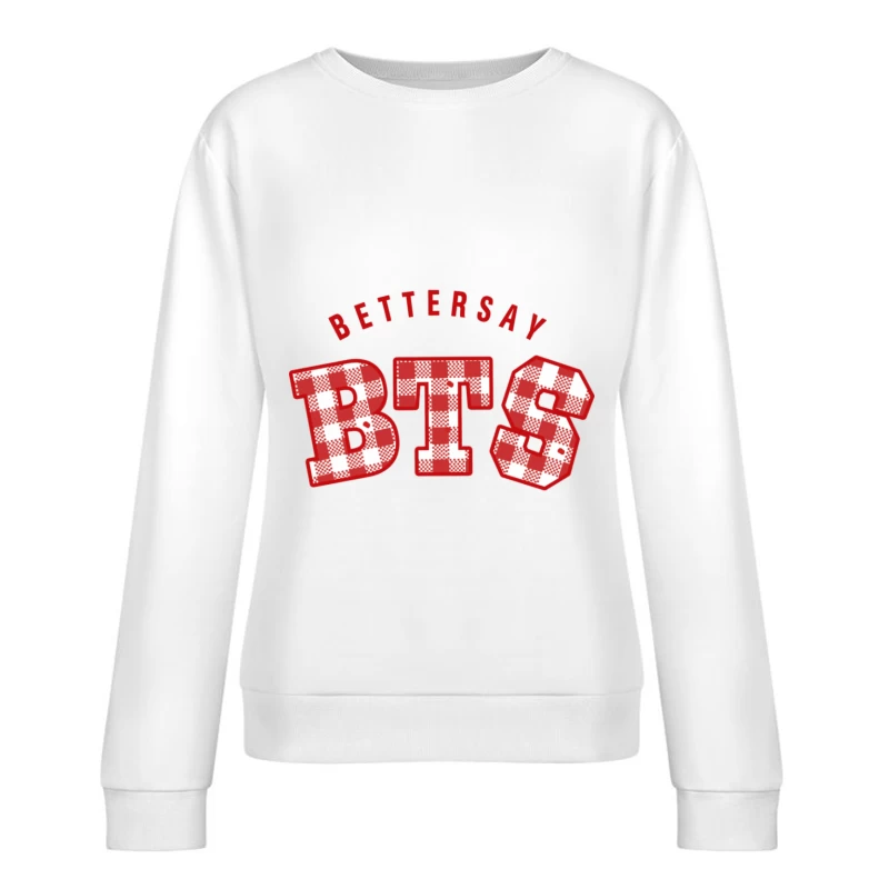 BTS Karomuster Design Damen Pullover Sweatshirt