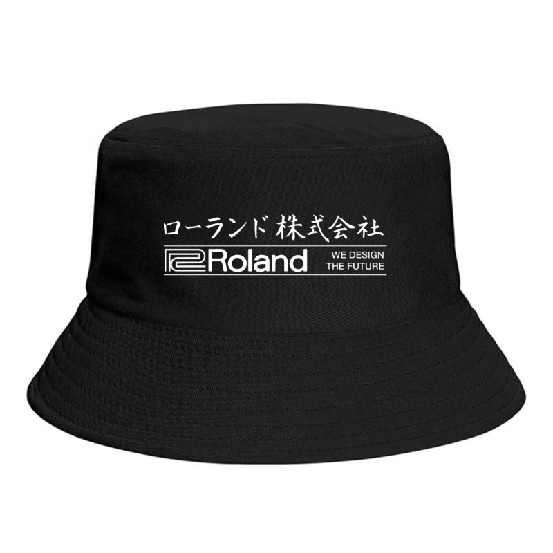 Roland Corporation Logo with Japanese Text and Design Slogan Bucket Hat