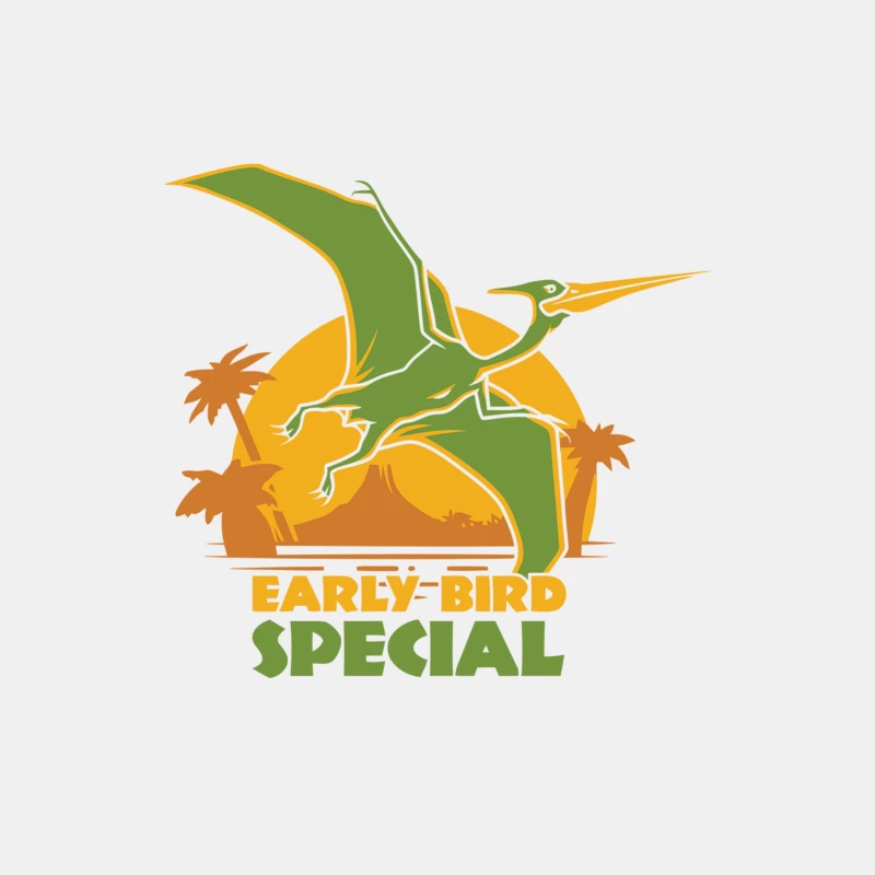 Prehistoric Early Bird Special: Pterodactyl Sunrise Design Male Tank Top