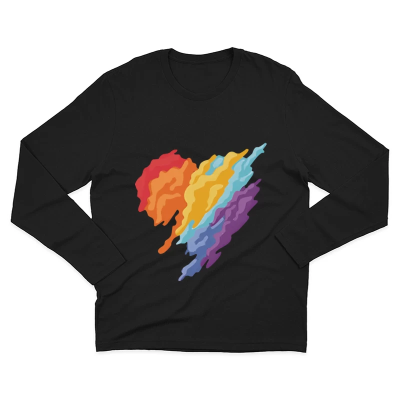 Herz in Regenbogenfarben Herren Langarm T-Shirt