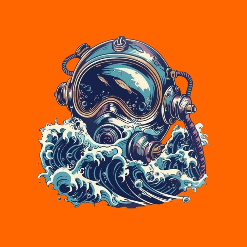 Vintage Deep Sea Diver Illustration Mouse Pad