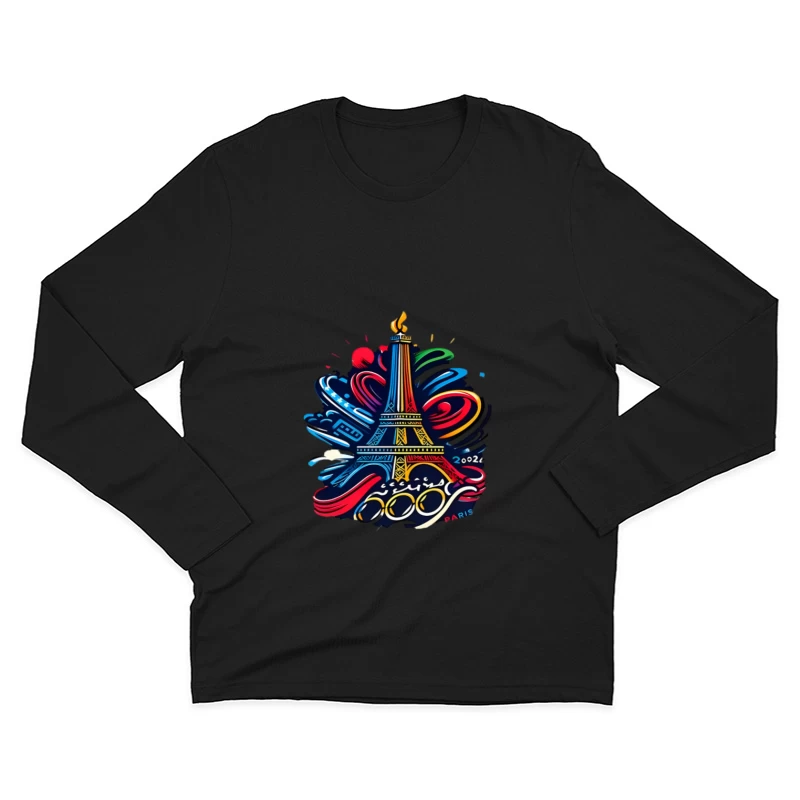 Paris 2024: Kreatives Symbol der Olympischen Spiele Herren Langarm T-Shirt