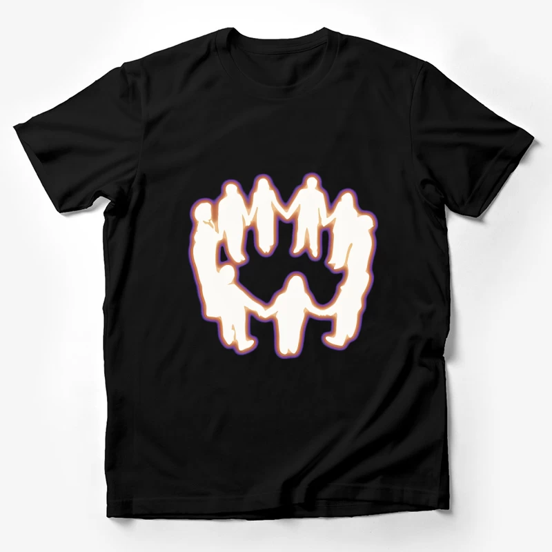 Leuchtende Silhouetten im Kreis Herren T-Shirt