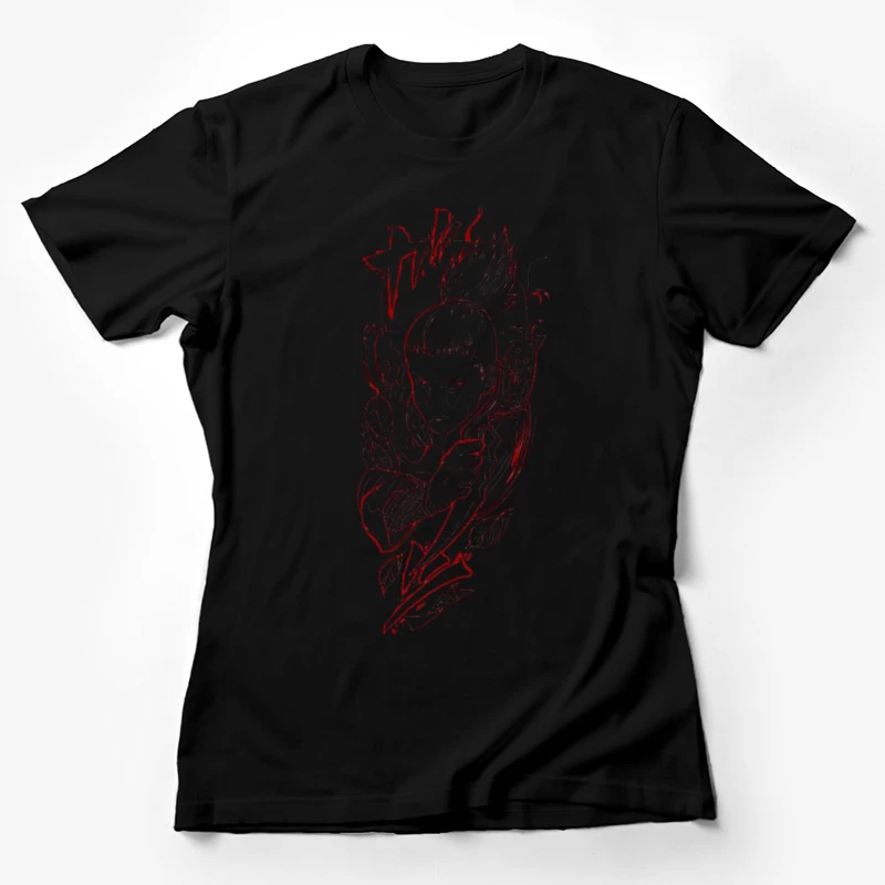 Kunstvoller Krieger in Rot Damen T-Shirt