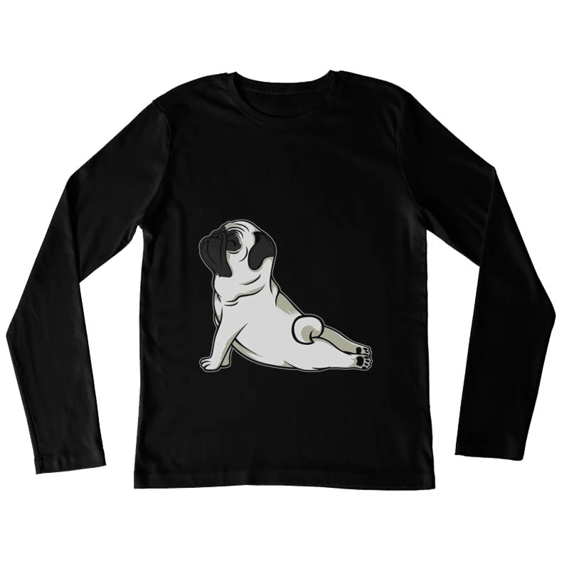 Chien mignon en posture de yoga Femme Manches Longues T-Shirt