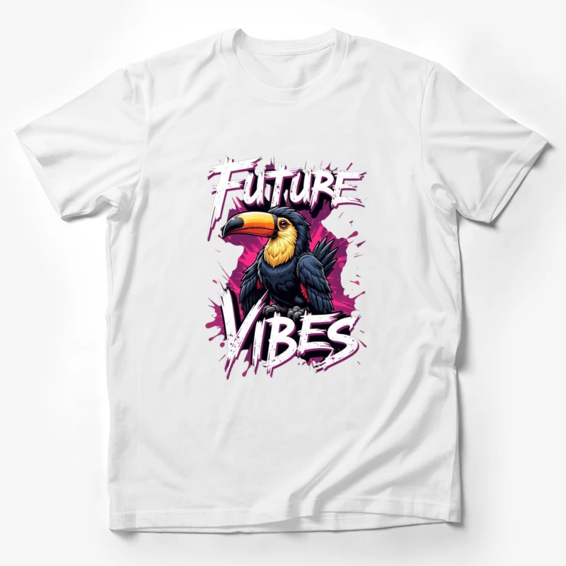 Future Vibes with a Colorful Toucan Male T-Shirt