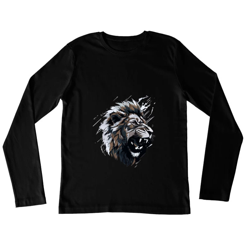 Design artistique de tête de lion majestueux Femme Manches Longues T-Shirt