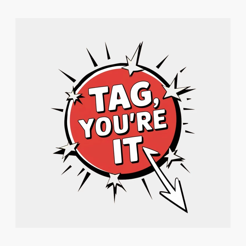 Tag You're It: Classic Children's Game Graphic Throw Pillow