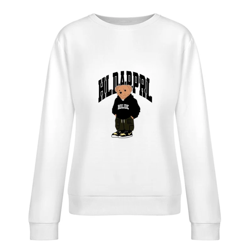 Teddybär mit Kapuzenpulli-Design Damen Pullover Sweatshirt