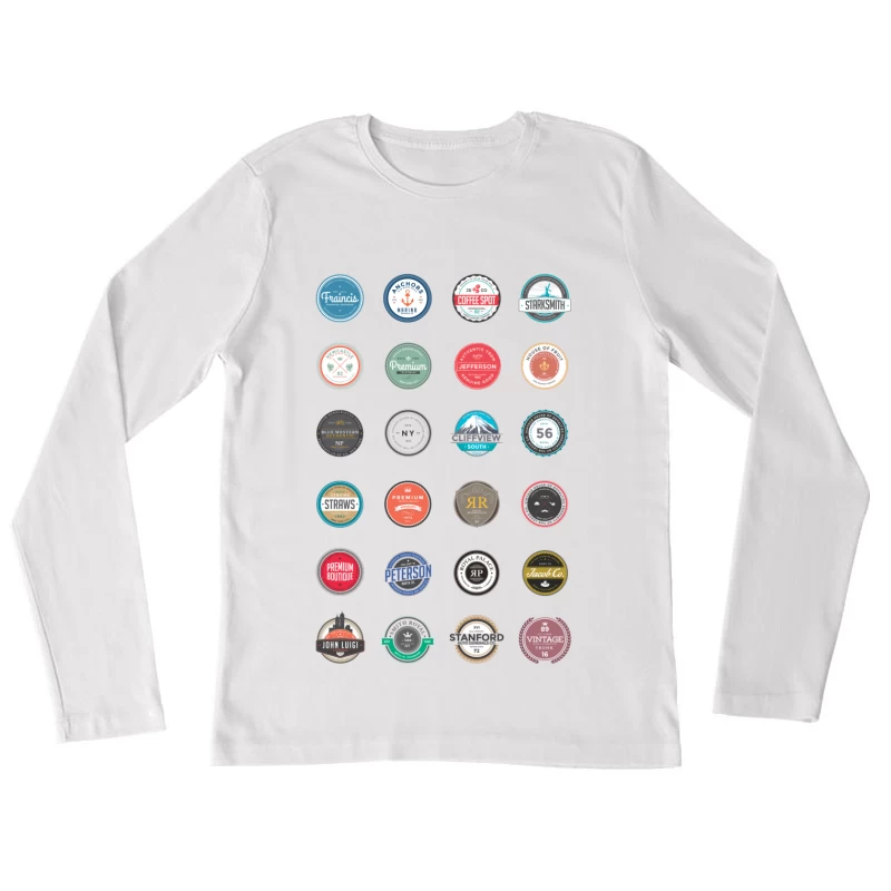 Vielseitige Vintage-Logo-Sammlung Damen Langarm T-Shirt