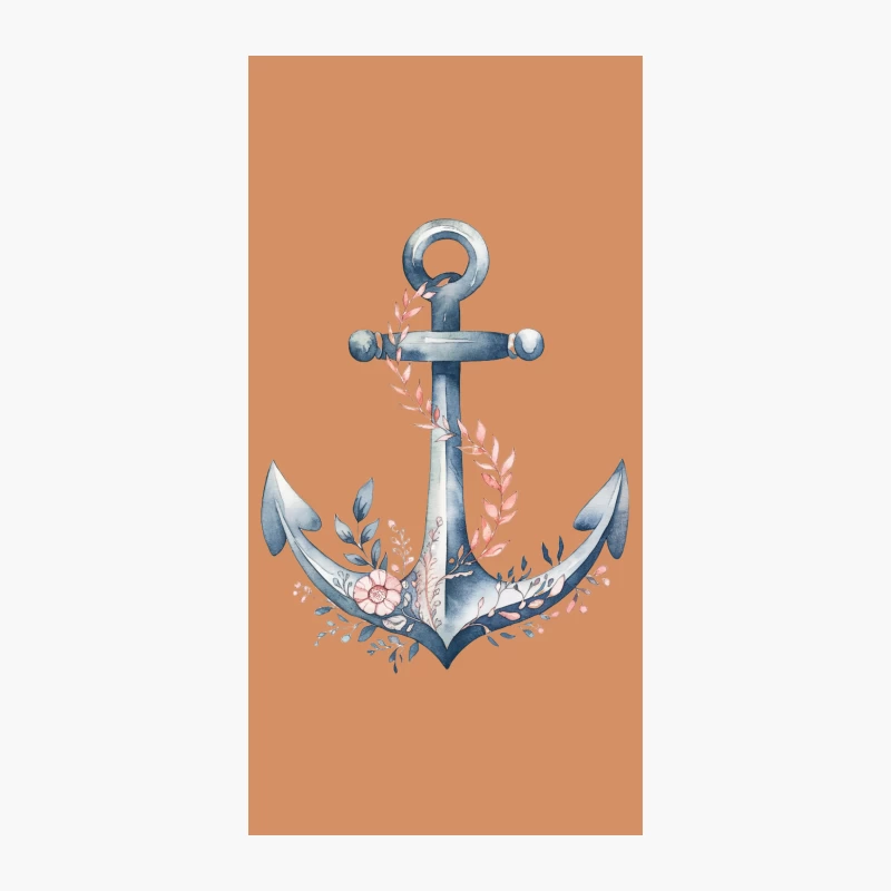 Watercolor Floral Anchor Illustration iPhone Case