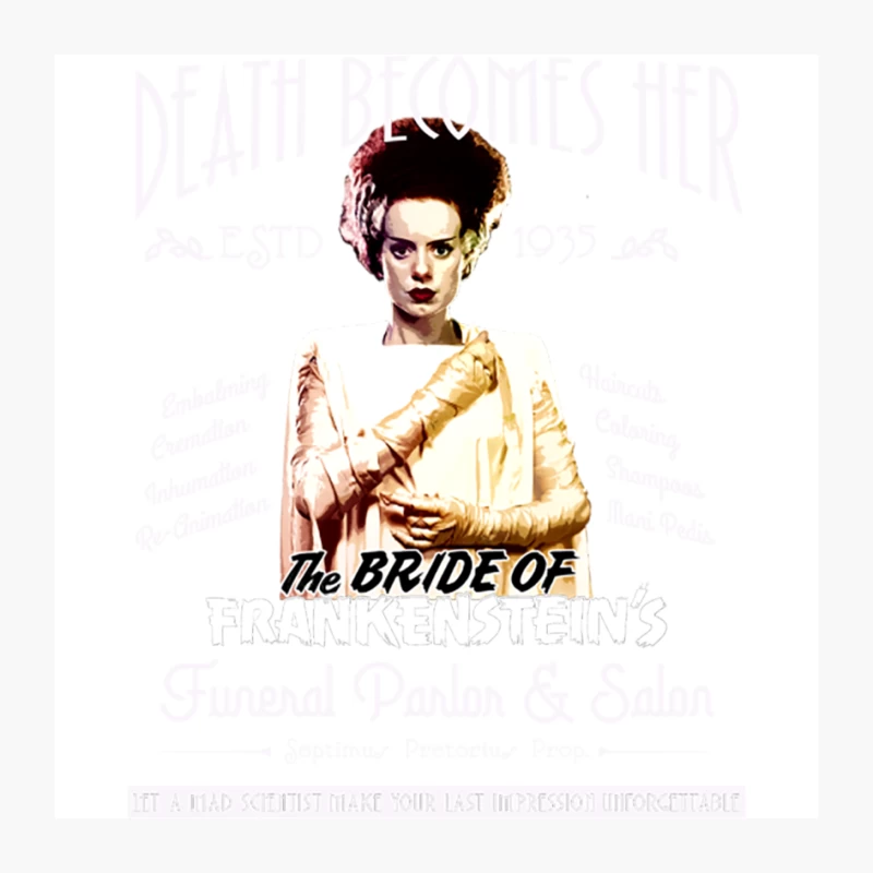 The Bride of Frankenstein Funeral Parlor and Salon Pin