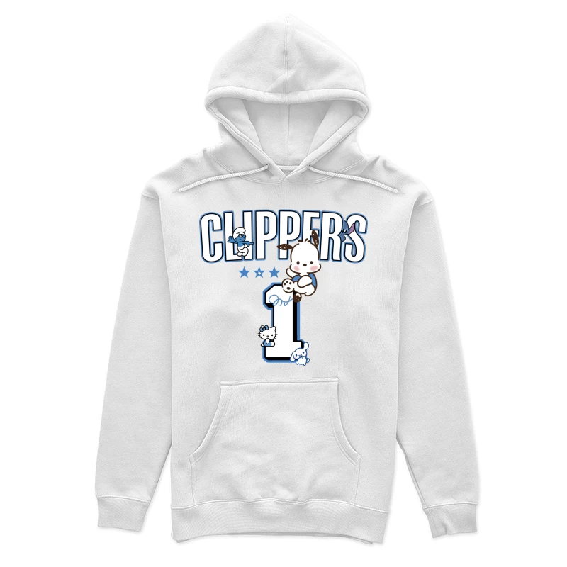 Niedliche Charaktere und Clippers-Design Damen Pullover Hoodie