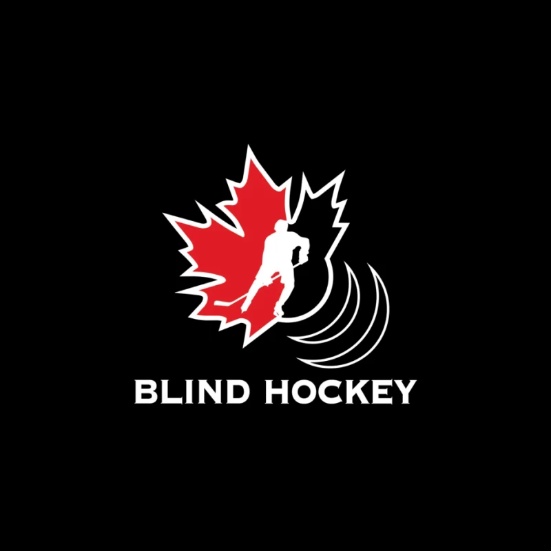 Canadian Blind Hockey Sports Logo Design Pin