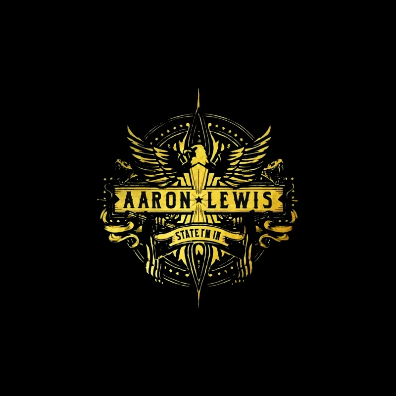 Aaron Lewis State I'm In - Golden Wings Logo Design Mouse Pad