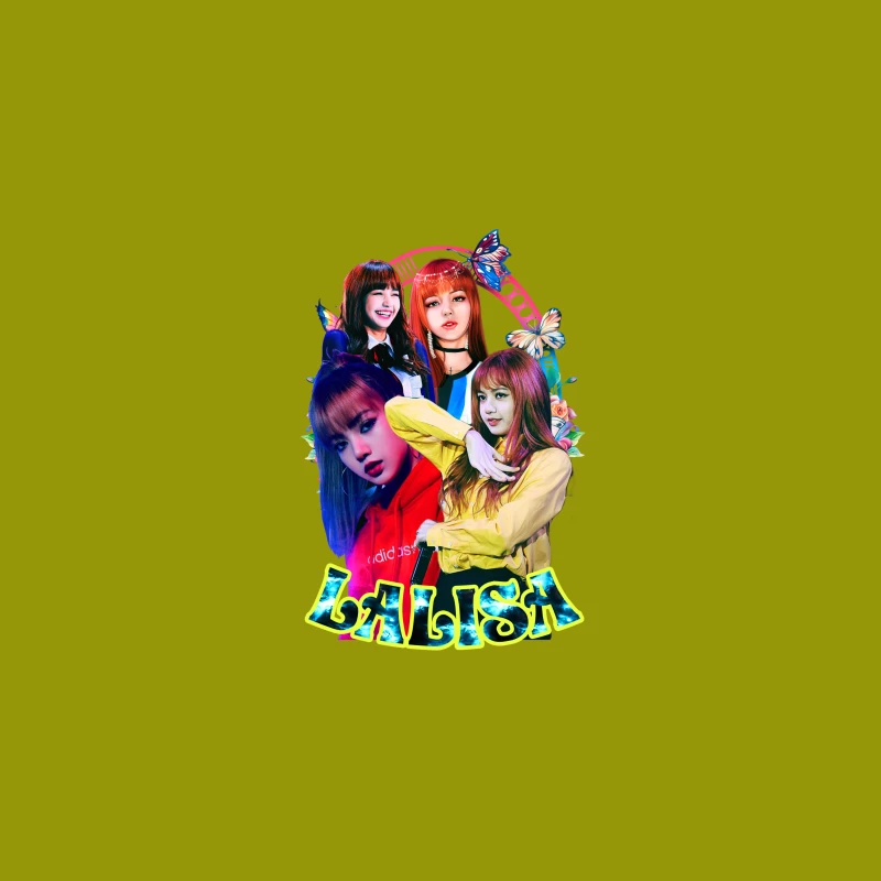 Collage of a K-Pop Female Artist Desk Mat