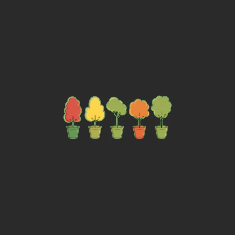 Colorful Potted Tree Illustrations for Garden Design Baseball Cap