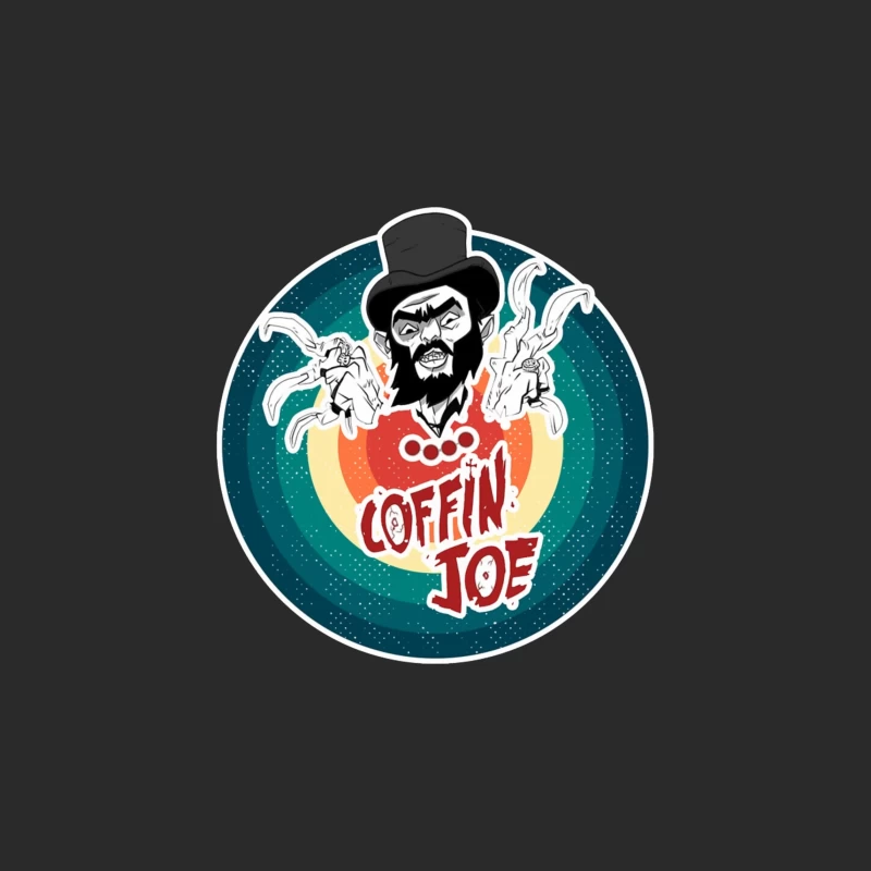 Coffin Joe: Retro Horror Logo with Bearded Character and Ghosts Baseball Cap