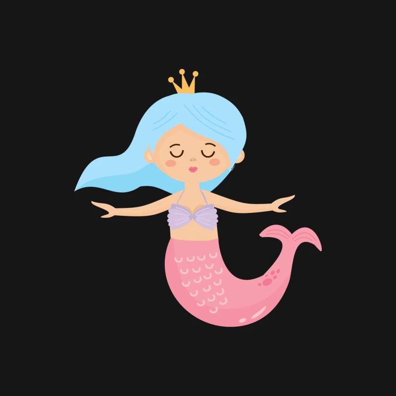 Petite sirène avec couronne Femme Manches Longues T-Shirt