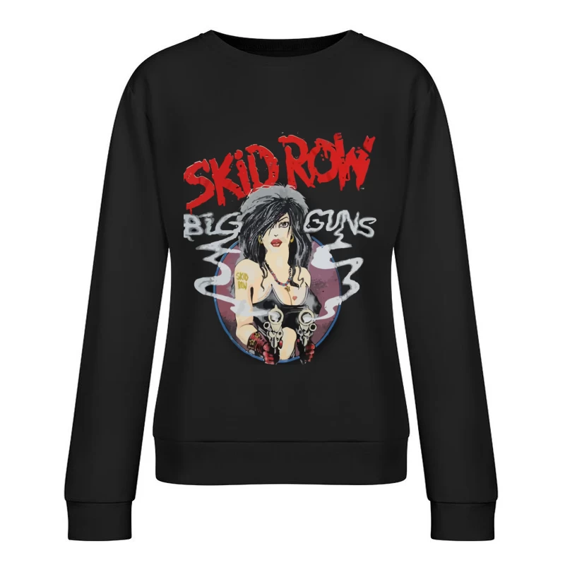 Skid Row Big Guns Vintage Rock Band Artwork Female Pullover Sweatshirt