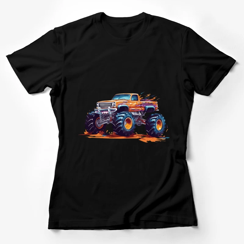 Orange Monster Truck Illustration Damen T-Shirt