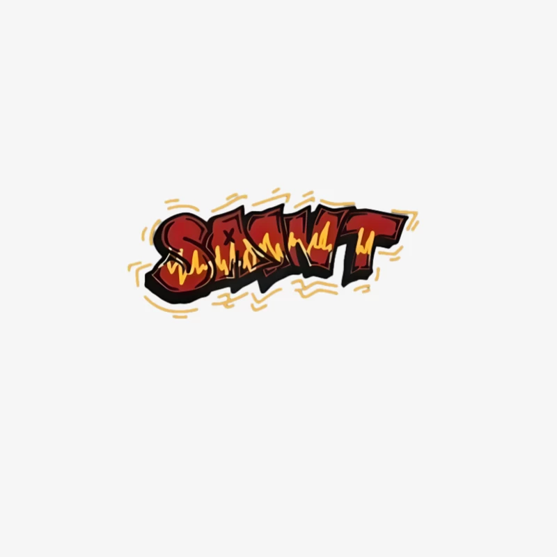 Feuriges Graffiti Logo Damen Langarm T-Shirt