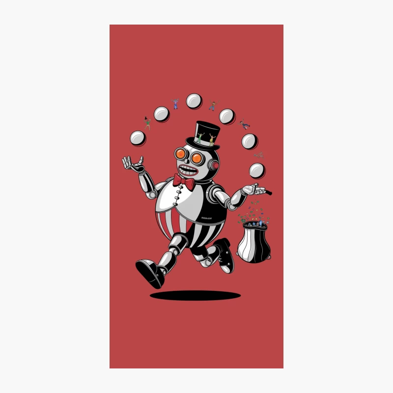 Steampunk Circus Robot Juggling Performance iPhone Case