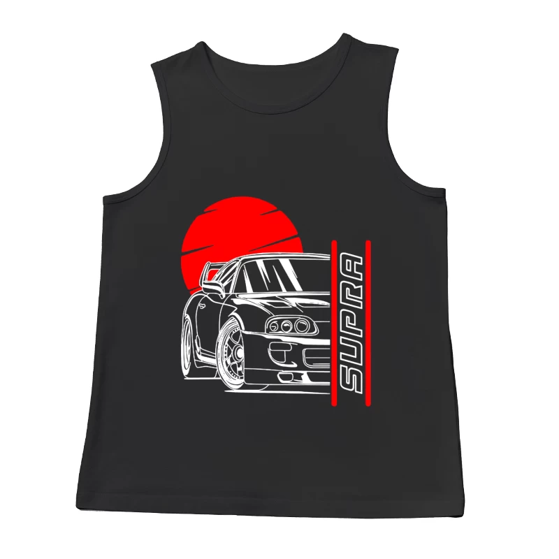 Rotes Auto-Design mit Supra-Schriftzug Herren Tanktops