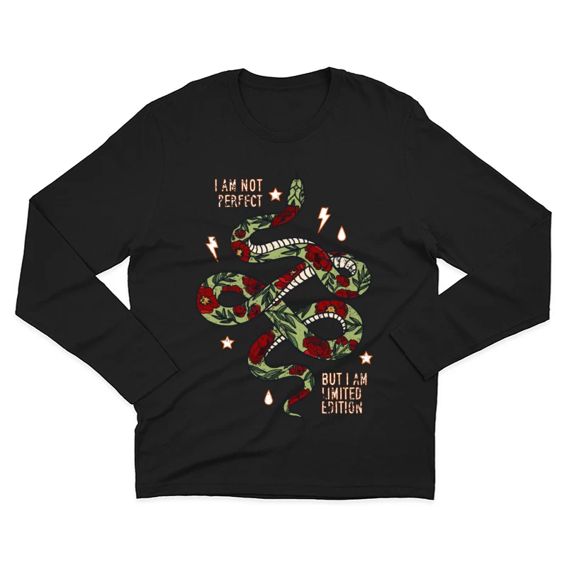 Serpent artistique avec message unique Homme Manches Longues T-Shirt