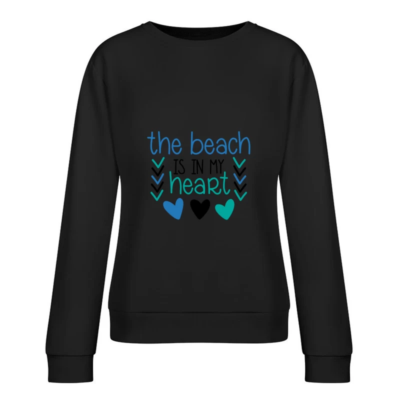 Design de plage moderne avec cœurs Femme Sweat-shirt à enfiler