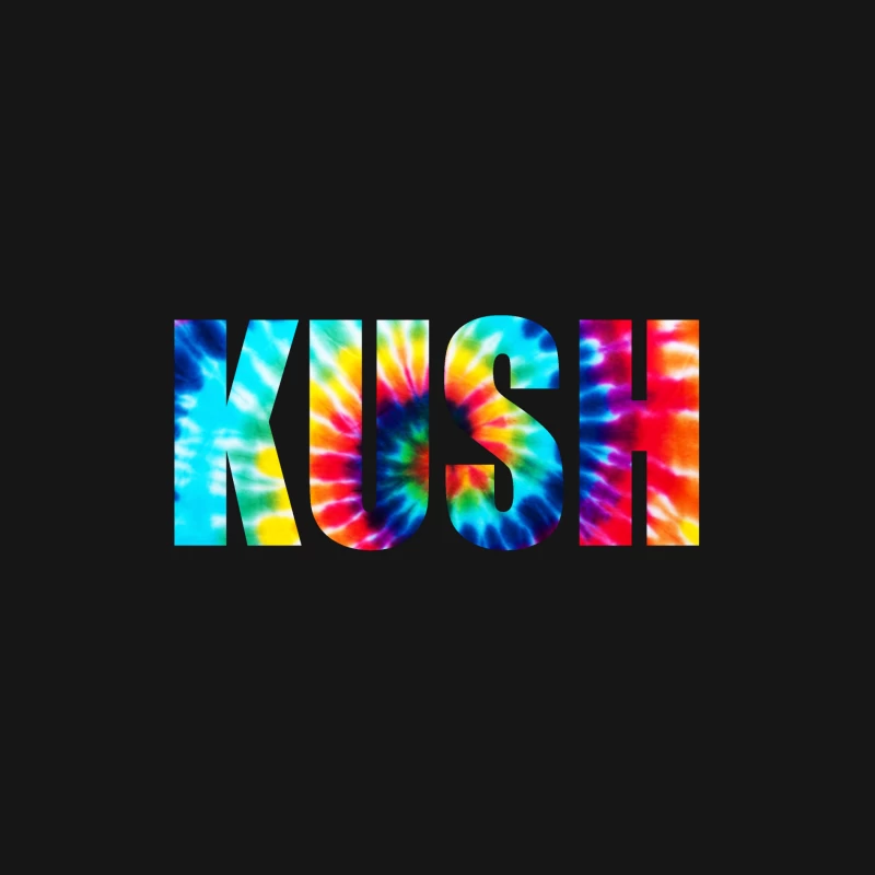 Colorful Tie-Dye KUSH Text Male Long Sleeve T-Shirt