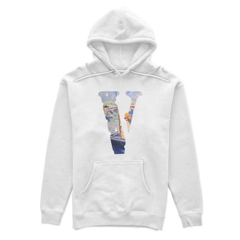 Impressionistische Malerei-Buchstabe V Damen Pullover Hoodie