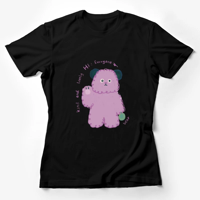 Ours violet amical avec pomme Femme T-Shirt