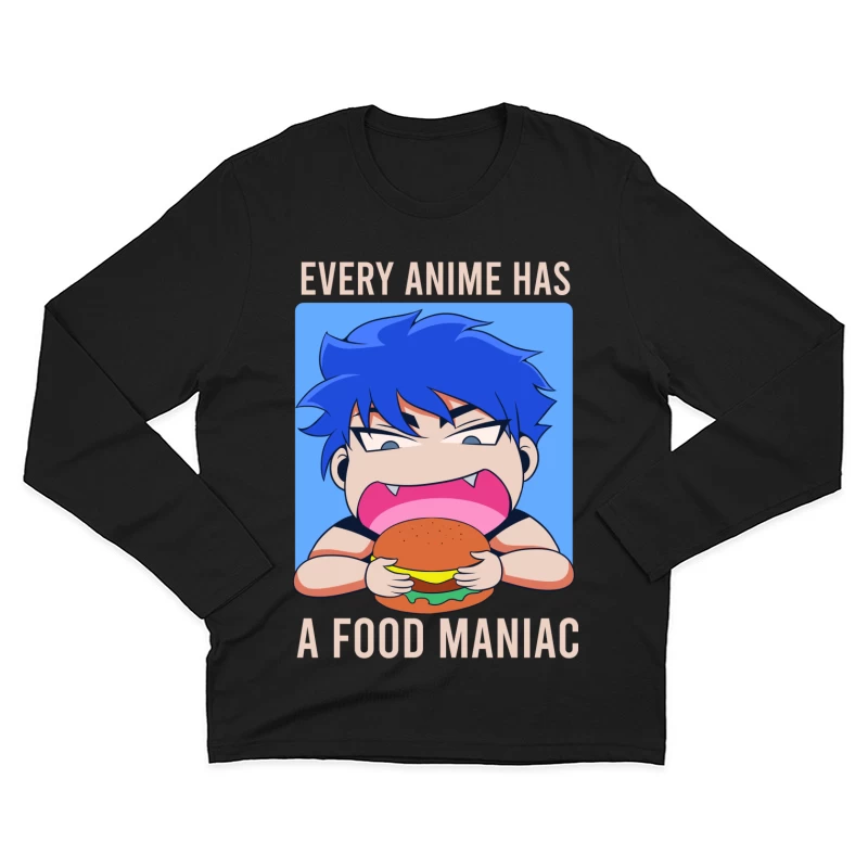 Food Maniac in Anime Male Long Sleeve T-Shirt