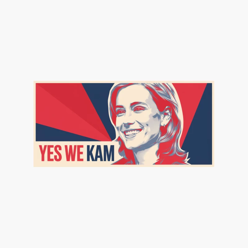 Stylized Political Campaign Poster with Smiling Woman Cotton Tote Bag
