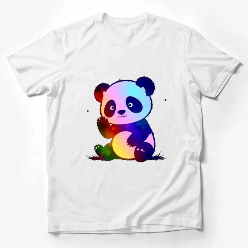 Cute Rainbow Gradient Panda Cartoon Illustration Male T-Shirt