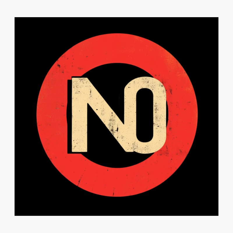 Red Circular No Sign: Prohibition and Warning Symbol Throw Pillow
