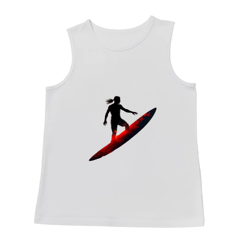 Dramatic Red Surfing Silhouette Art Male Tank Top